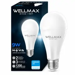 WELLMAX - Ampolleta LED Recargable de Emergencia Super Nova 9W