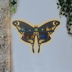 AIZO - Portaobjetos Mariposa de Cristal Brillante Negro