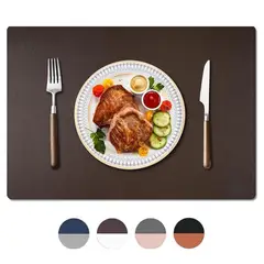 AZ AURAZEUS - Set 4 Individuales Ecocuero Impermeables Antimanchas Reversibles