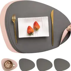 AZ AURAZEUS - Set 4 Individuales + 4 Posavasos Impermeables Antimanchas 2 en 1 Az