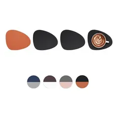 AZ AURAZEUS - Set 4 Posavasos Ecocuero Antimanchas Impermeables 2 en 1 AZ