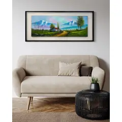 DEKAM DISEÑO - CUADRO CASA DE CAMPO OLEO ENMARCADO 146X66 CMS