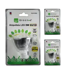GREEN E - Ampolleta Led 5w GU10 Cálida x 3 Unidades