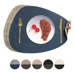 AZ AURAZEUS - Set 4 Individuales Ecocuero Impermeables Antimanchas Reversibles Az