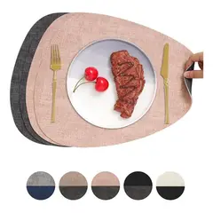 AZ AURAZEUS - Set 4 Individuales Ecocuero Impermeables Antimanchas Reversibles AZ