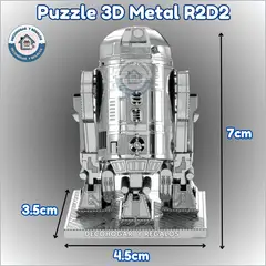 GENERICO - Rompecabezas en Metal R2D2 Robot Star Wars