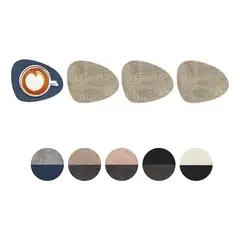 AZ AURAZEUS - Set 4 Posavasos Ecocuero Antimanchas Impermeables 2 en 1 AZ