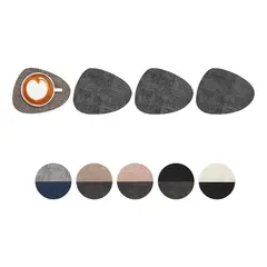 AZ AURAZEUS - Set 4 Posavasos Ecocuero Antimanchas Impermeables 2 en 1 AZ