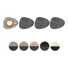 AZ AURAZEUS - Set 4 Posavasos Ecocuero Antimanchas Impermeables 2 en 1 AZ