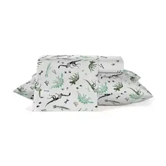 TEKA - Juego de Sábana Kids Dino 1 Plaza - 120 Hilos - 100% Algodón -