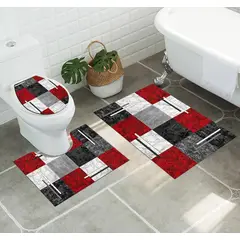 ANGELES DEL HOGAR - Juego de baños alfombras Con diseños 3 piezas