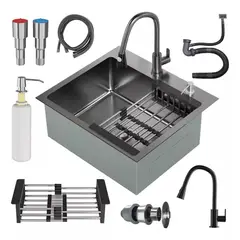 KUANGYE - Lavaplatos De Cocina Empotrable 50x45cm Con Accesorios