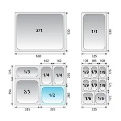 GENERICO - Deposito Gastronomico Acero Inox 1/4 10 Cm Con Tapa (26x16)