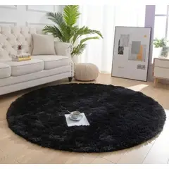 ANGELES DEL HOGAR - Alfombras peludas tipo Shaggy Redondas 150cm
