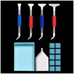 KUANGYE - Kit 4 Lapices Para Diamond Painting + 2 Bandejas + 10 Ceras