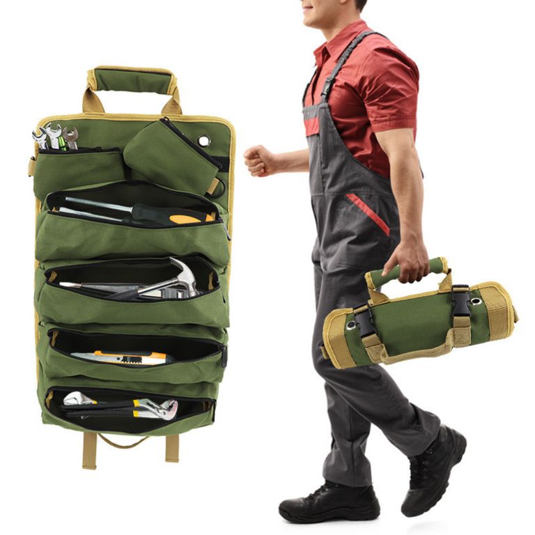 Bolso Organizador Herramientas Enrrollable De 5 Estuches