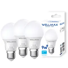 OEM - Pack de 3 Ampolletas Wellmax E-27 9W Luz Fria Led Samsung