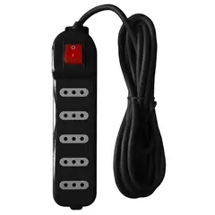 MACROTEL - Alargador Eléctrico 3 Mts 5 Pos Negro Switch