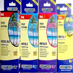 PACIFIC COLOR - Pack de tintas alternativas para HP XL 950 951