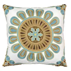 ELIZABETH PEPER - Cojin Decorativo Diseño Bangalore Dorado 45x45 Relleno