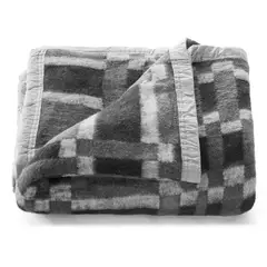 MASEL - Frazada Polycotonn 1.5 pl Gris -Negro