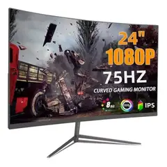 BLUEDREAMER - Monitor Gamer Curvo Lcd Negro 24" Full HD 75Hz