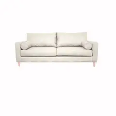 GENERICO - SOFA INDU 2 CUERPOS CHENILLE CREMA
