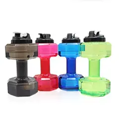 PLUSFIT - Botella Agua Hidratacion Mancuerna Gym 2.6 Litros - Rosada