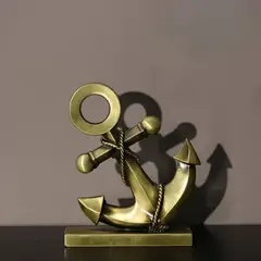 HOMESTAR - Estatua Figura Decorativa Adorno Marino Ancla Color Dorado