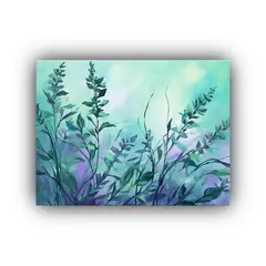 GENERICO - Pinturas De Decoración En Tono Lavanda Y Hierbas En Verde Y 120x80cm
