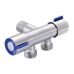 KUANGYE - Llave Doble Salida Corte Rápido Acero Cromado