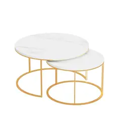 CASA BELLA - Mesa de centro Nido 2 pcs Marmolado 50/70cms