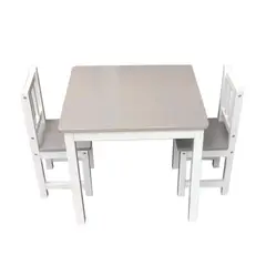 GROWME - Mesa infantil niños 2 Sillas - Gris con blanco