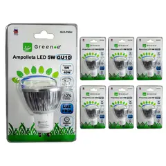 GREEN E - Ampolleta LED 5W GU10 Fría x6 Unidades