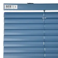 BERTEX - Persiana de aluminio Azul 160cm ancho x 140cm alto Láminas 25mm