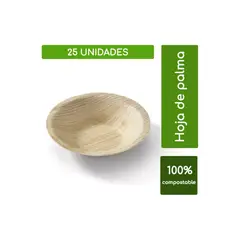 ECOSOULIFE - 25 unid. mini Bowls De Hoja De Palma 100% Biodegradable 10cm/4'