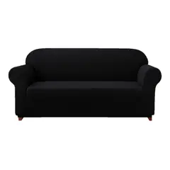 GENERICO - Funda Cubre Sofá Cuadrille 4 Cuerpos Negro Premium Protectora