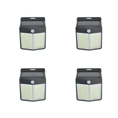 PRO OUTDOOR - Pack 4 Aplique 196 Led Solar Contra Agua
