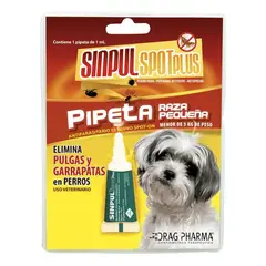 SINPUL - Pipeta Antigarrapata Spot Plus Raza Pequeña Hasta 5kg