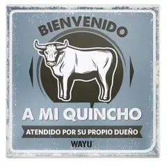WAYU - Cuadro Decoración para Quincho 25x25cm