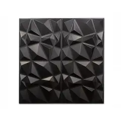 GENERICO - Pack 8 Lamina 4D Panel Decorativo PVC Diamante Negro 50 x 50 cm