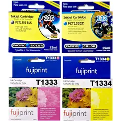 PACIFIC COLOR - Pack de Tinta Alternativa para Epson 133 y 135