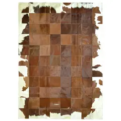 MOO HOGAR - Alfombra Cuero Natural 160 X 220cm Diseño 20 X 20cm