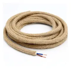 GENERICO - 5 Mts Cable Electrico Yute Bipolar Textil Rustico 2 x 0.75
