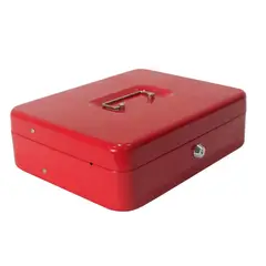 HOMESTAR - Caja Fuerte Metálica Para Dinero Seguridad Grande Roja 6L