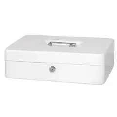 HOMESTAR - Caja Fuerte Metálica Para Dinero Seguridad Grande Blanca 6L
