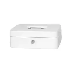 HOMESTAR - Caja Fuerte Metálica Para Dinero Seguridad Grande Blanca 4L