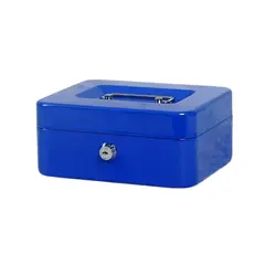 HOMESTAR - Caja Fuerte Metálica Para Dinero Seguridad Azul