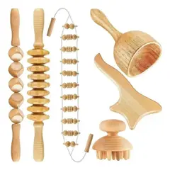 U BUY - Kit 6pcs Rodillo Para Masaje Maderoterapia Maderos De Masaje