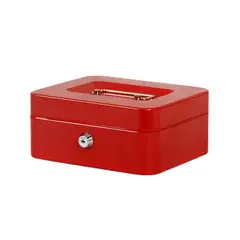 HOMESTAR - Caja Fuerte Metálica Para Dinero Seguridad Roja